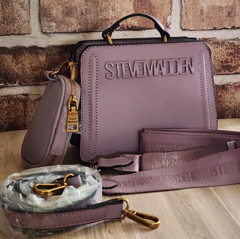 Steve Madden Bevelyn Purse Crossbody Plum Brand New With Tags - Picture 7 of 17